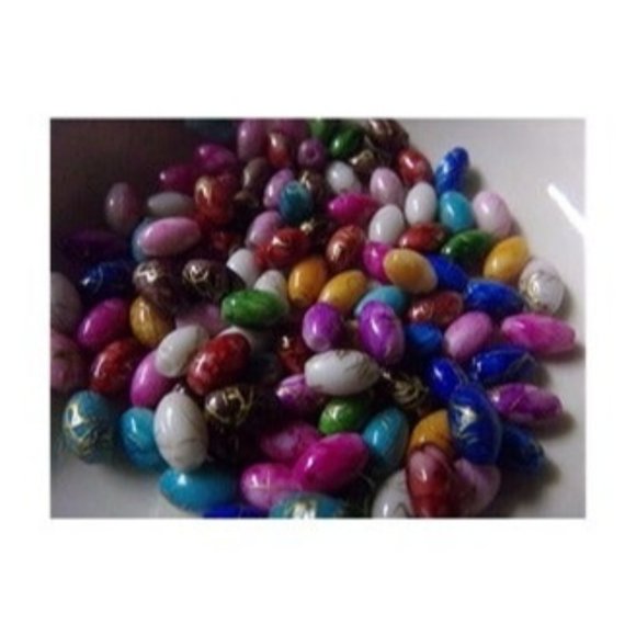 Mixed Drawbench Rice Oval Acrylic Beads - Picture 1 of 2
